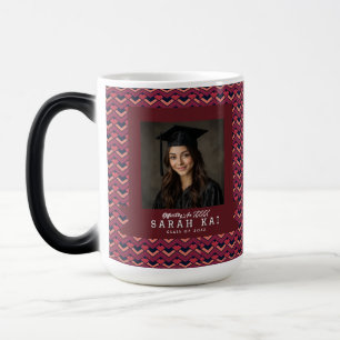 Caneca Mágica Padrão Ousado em Zigue-Zague Presente de Formatura