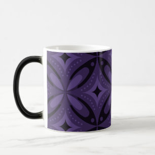 Caneca Mágica Padrão Retro de Cor Roxo Escuro
