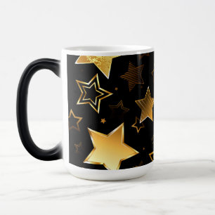Caneca Mágica Padrão sem costura com estrelas de Ouro