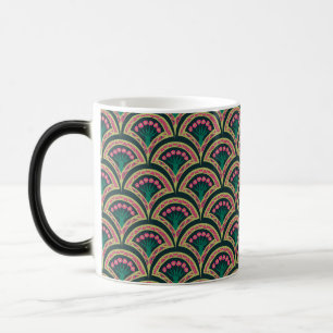 Caneca Mágica padrão verde em forma de concha