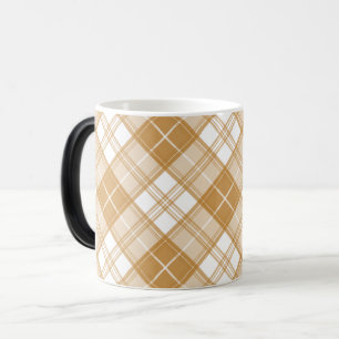 Caneca Mágica Padrão Xadrez Marrom Branco yxm0uat9