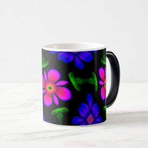 Caneca Mágica Padrões de flores rosa adoráveis