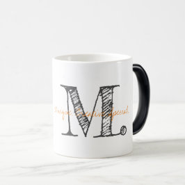 Caneca Mágica Palavras Descritivas Iniciais da Tipografia Modern