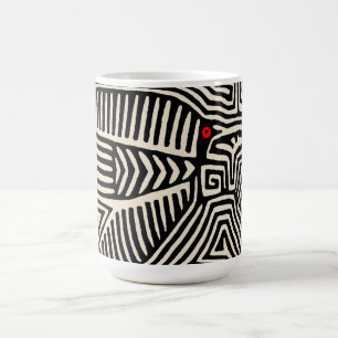 Caneca Mágica Panamá Kuna Indian Mola Pajaro - Branco preto