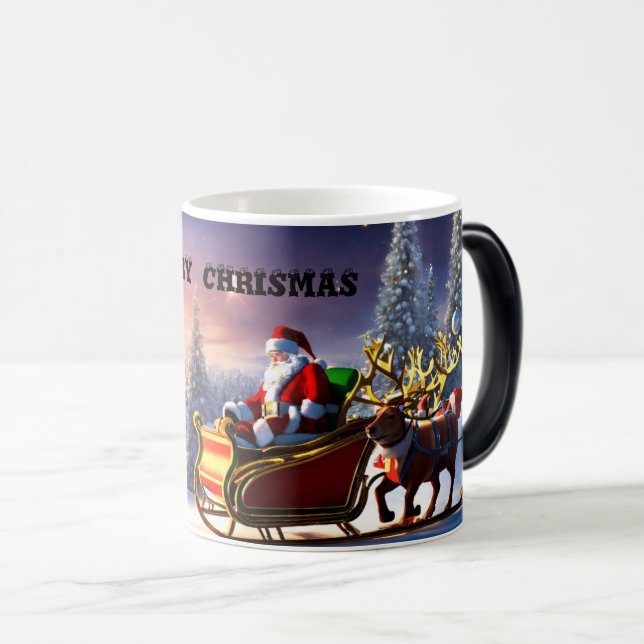 Caneca Mágica "Papais noeis Merry Christmas Coffee Cup (Frente Esquerda)