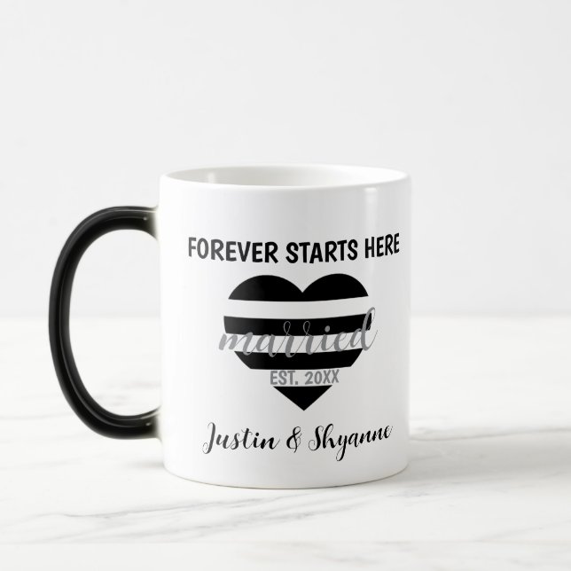 Caneca Mágica Para Sempre Começa Aqui Casado Cardíaco (Esquerda)