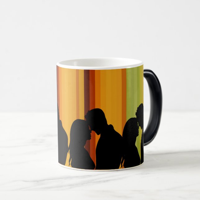 Caneca Mágica Para sempre no amor: Silhouette Casal romântica (Frente Esquerda)