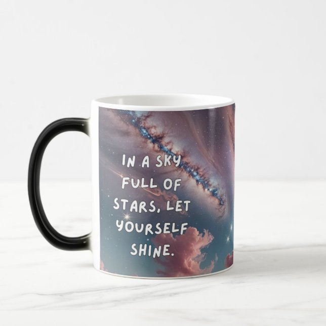Caneca Mágica Pastel Galaxy Stars Magic Mug - Brilho brilhante (Esquerda)