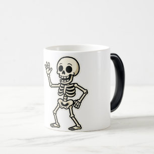 Caneca Mágica Pau de esqueleto de dança engraçado - Halloween bo