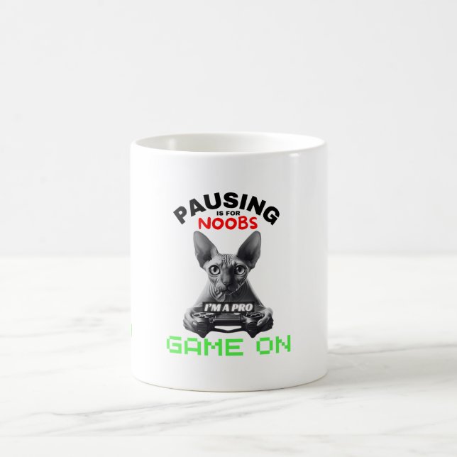 Caneca Mágica Pausar Jogos de Vídeo Sphynx Cat Noobs Engraçado (Centro)