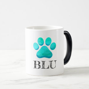 Caneca Mágica Paw Print Aqua Pet NAME Moderno