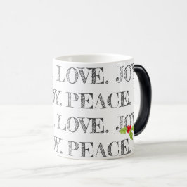 Caneca Mágica Paz Amor Alegria Natal Festa Festiva Holly