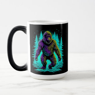 Caneca Mágica Pé Grande Asquatch em Teal e Preto