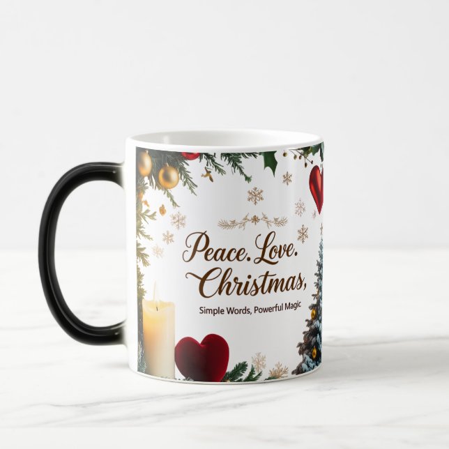 Caneca Mágica Peace Love Christmas Color Morphing Mug  (Esquerda)