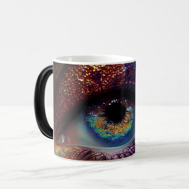 Caneca Mágica Peacock Fantasy Bonito Olho Lado a Lado (Frente Esquerda)