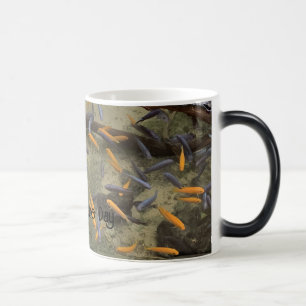 Caneca Mágica Peixes Dourados Coloridos Caça