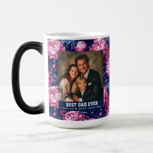 Caneca Mágica Peônias Botânicas Flor Pai Foto Elegante