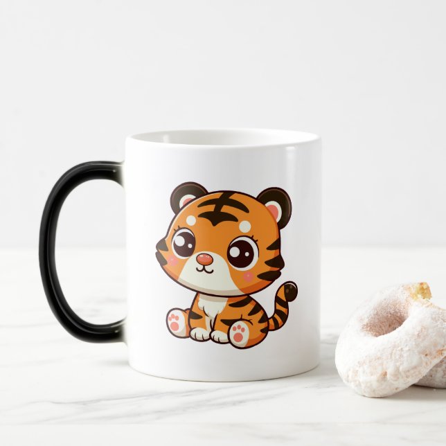 Caneca Mágica Pequeno Tigre Sentado (Com Donut)