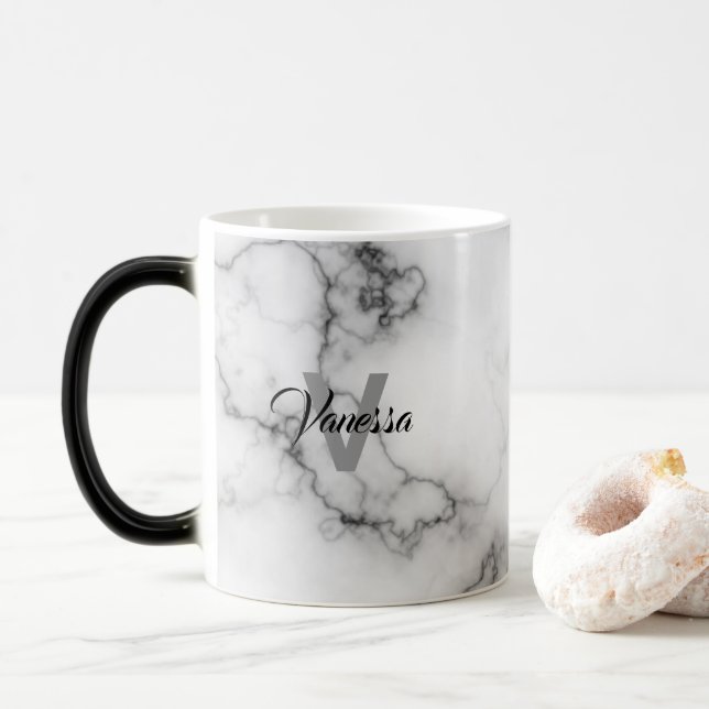 Caneca Mágica Personalização do padrão Marble (Com Donut)