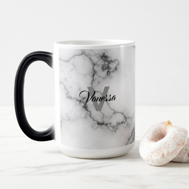 Caneca Mágica Personalização do padrão Marble (Com Donut)