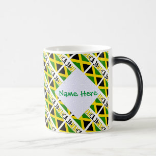 Caneca Mágica Personalização Verde Azulejado da Bandeira da Jama