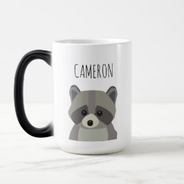 Caneca Mágica Personalizada a ilustração do raccoon Moderno em C