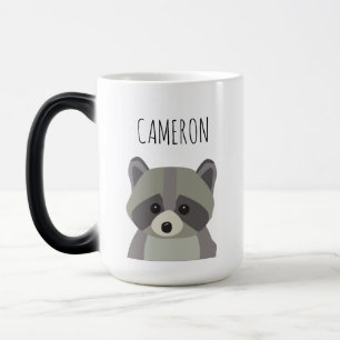 Caneca Mágica Personalizada a ilustração do raccoon Moderno em C