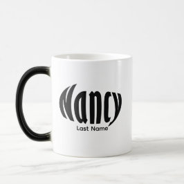Caneca Mágica Personalizada "Nancy" a preto e branco