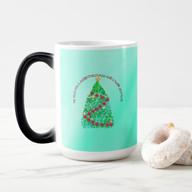 CANECA MÁGICA PERSONALIZADO, DESEJAMOS UM NATAL DE MERGULHO. (Com Donut)
