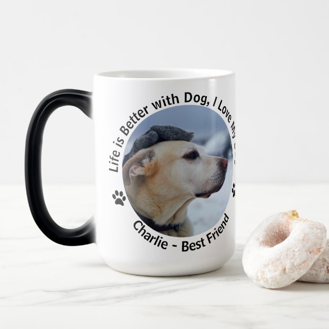 Caneca Mágica Personalize Sua Própria Foto Personalizada De Pet  (Com Donut)