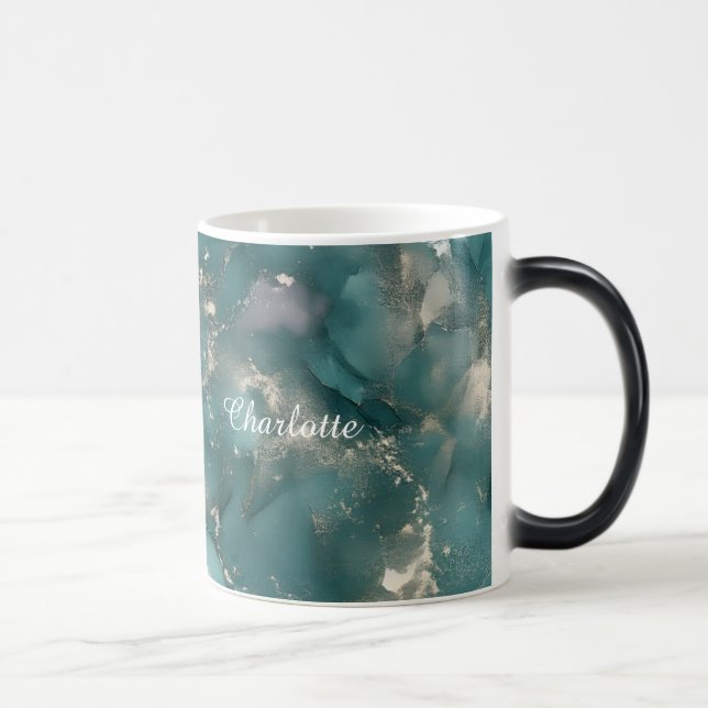 Caneca Mágica Personalized Luxury Marble Pattern Custom Name  (Direita)