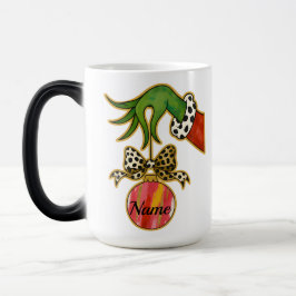 Caneca Mágica personalized Name Leopard Bow Parrot Ornament