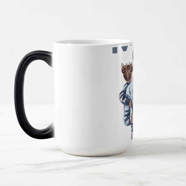 Caneca Mágica Personalized Super Mom with Son and Daughter Gift (Esquerda)