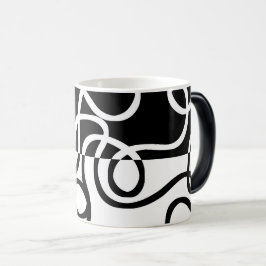 Caneca Mágica Persuasão linear I: Abstrato preto e branco