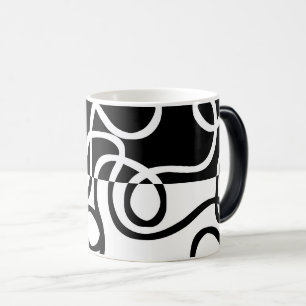 Caneca Mágica Persuasão linear I: Abstrato preto e branco