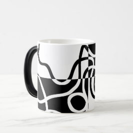 Caneca Mágica Persuasão linear II: Abstrato preto e branco