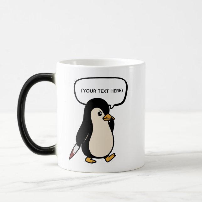 Caneca Mágica Pinguim bonito, mas malicioso (Esquerda)