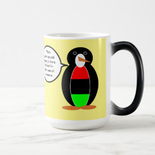 Caneca Mágica Pinguim Sra Personalizada Falando Diáspora African