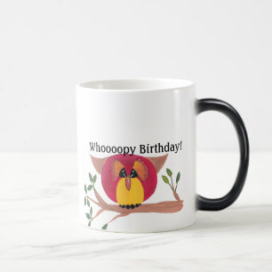 Caneca Mágica Pintura bonito da coruja Horned