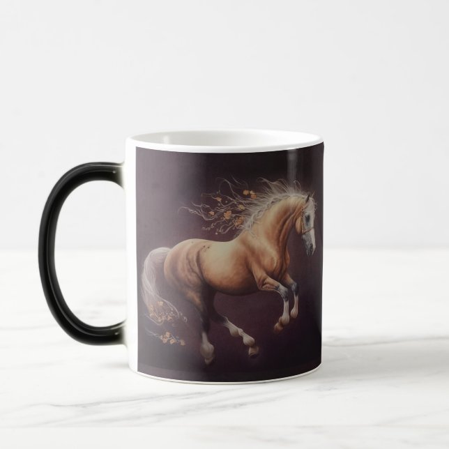 Caneca Mágica Pintura De Pastel De Cavalo Corrente (Esquerda)