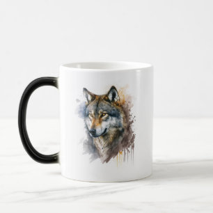 Caneca Mágica Pintura de Wolf Watercolor