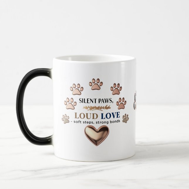 Caneca Mágica Pinturas Silenciosas, Amor Alto - Impressão de Paw (Esquerda)