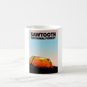 Caneca Mágica Poster de viagens Nacional da Floresta Sawtooth
