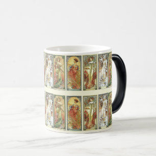 Caneca Mágica Poster vintage de Mulher Elegante Art Nouveau