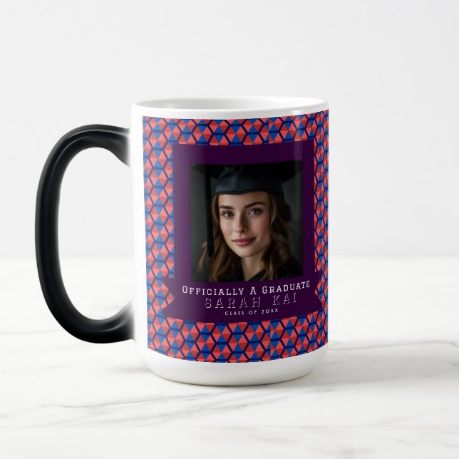 Caneca Mágica Presente Clássico de Padrão Hexagonal para Ele Gra (Esquerda)