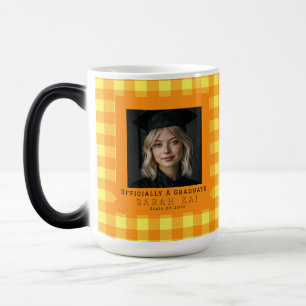 Caneca Mágica Presente de Formatura com Elegante Padrão Xadrez