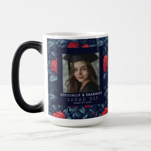 Caneca Mágica Presente de Formatura da Esposa com Padrão de Rosa