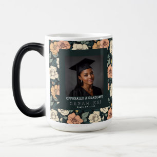 Caneca Mágica Presente de Formatura da Esposa com Padrão de Rosa
