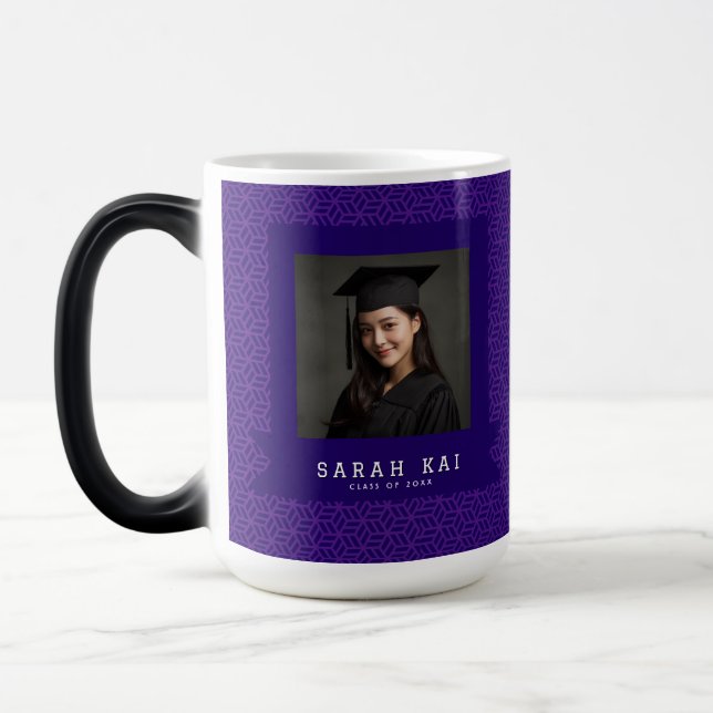 Caneca Mágica Presente de Formatura de Meninas com Padrão Hexago (Esquerda)