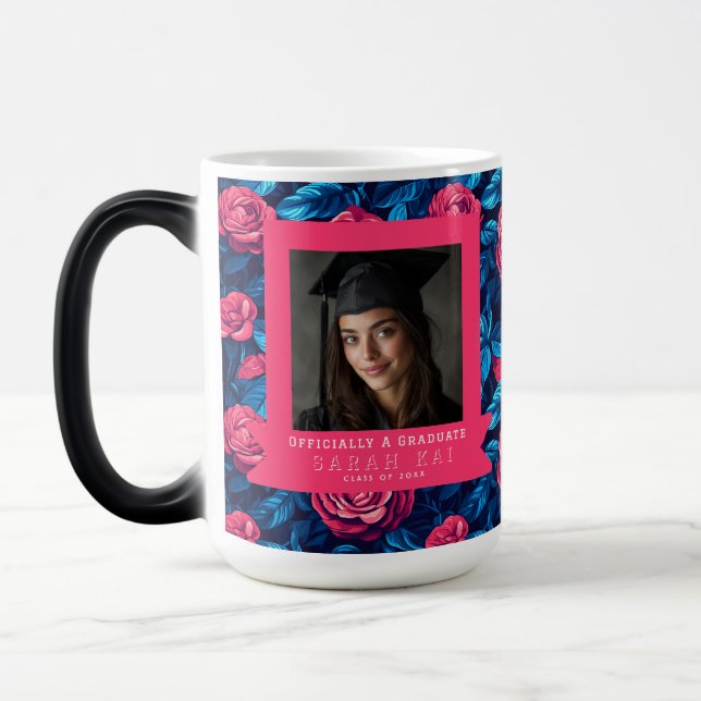 Caneca Mágica Presente de Formatura de Meninos com Padrão de Ros (Esquerda)